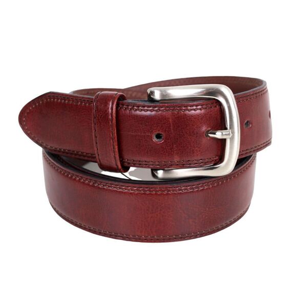 IZOD BROWN GENUINE LEATHER 1 3/8"Wd STITCH CASUAL DRESS MEN'S BELT Sz 38/95 (B86 - Picture 2 of 14